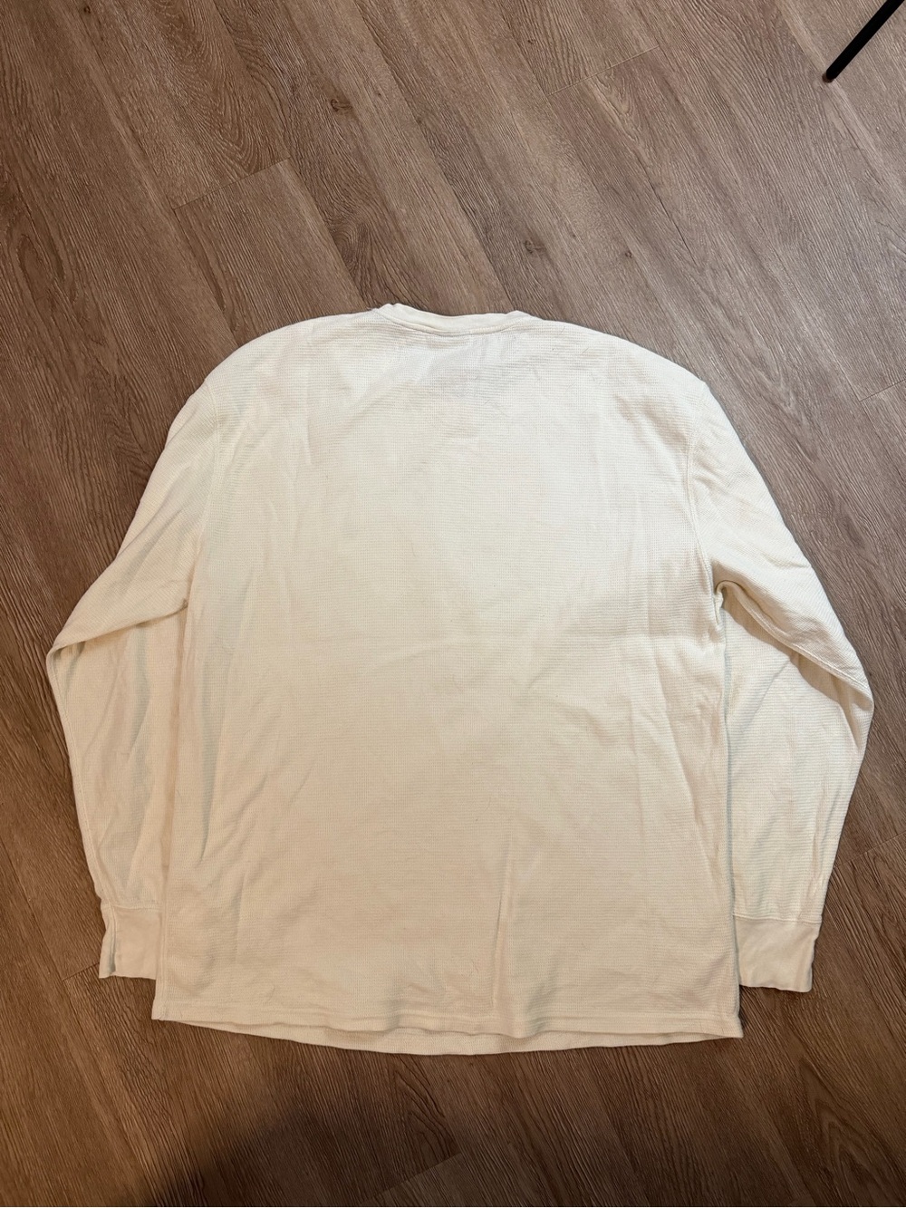 Polo by Ralph Lauren Cream Long Sleeve Waffle Knit Shirt - Picture 4 of 4